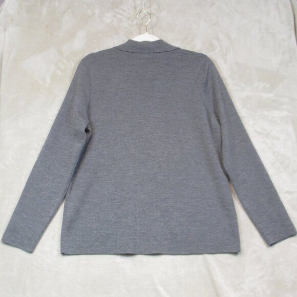 Women’s Charter Club Gray Wool Blend Button Up Cardigan Sweater Size Large - Picture 2 of 7